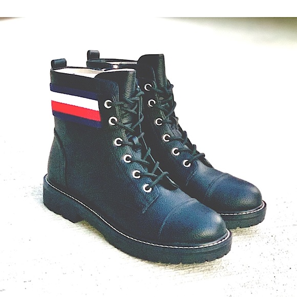 NWT Tommy Hilfiger Black Lavo 2 Moto Combat Boots - Picture 10 of 14